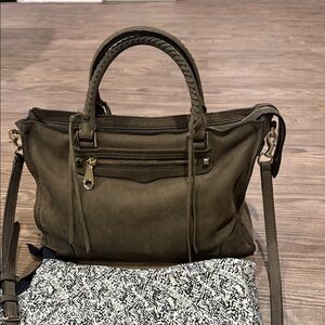 Rebecca Minkoff  Regan Olive Green Suede Handbag ~ $248